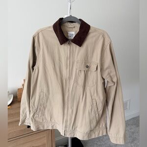 GAP Tan Jacket with Brown Collar